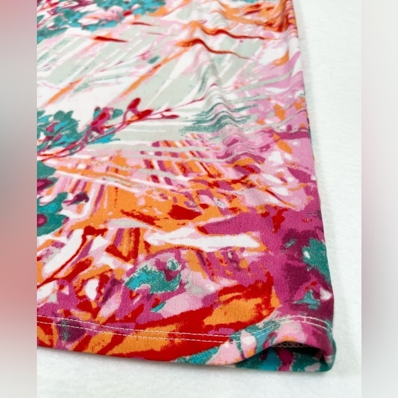 ALEXANDRA+OAK NWT Pink Coral Combo Printed Shift Dress 3/4 Gentle Bell Sleeve XL - Picture 8 of 11